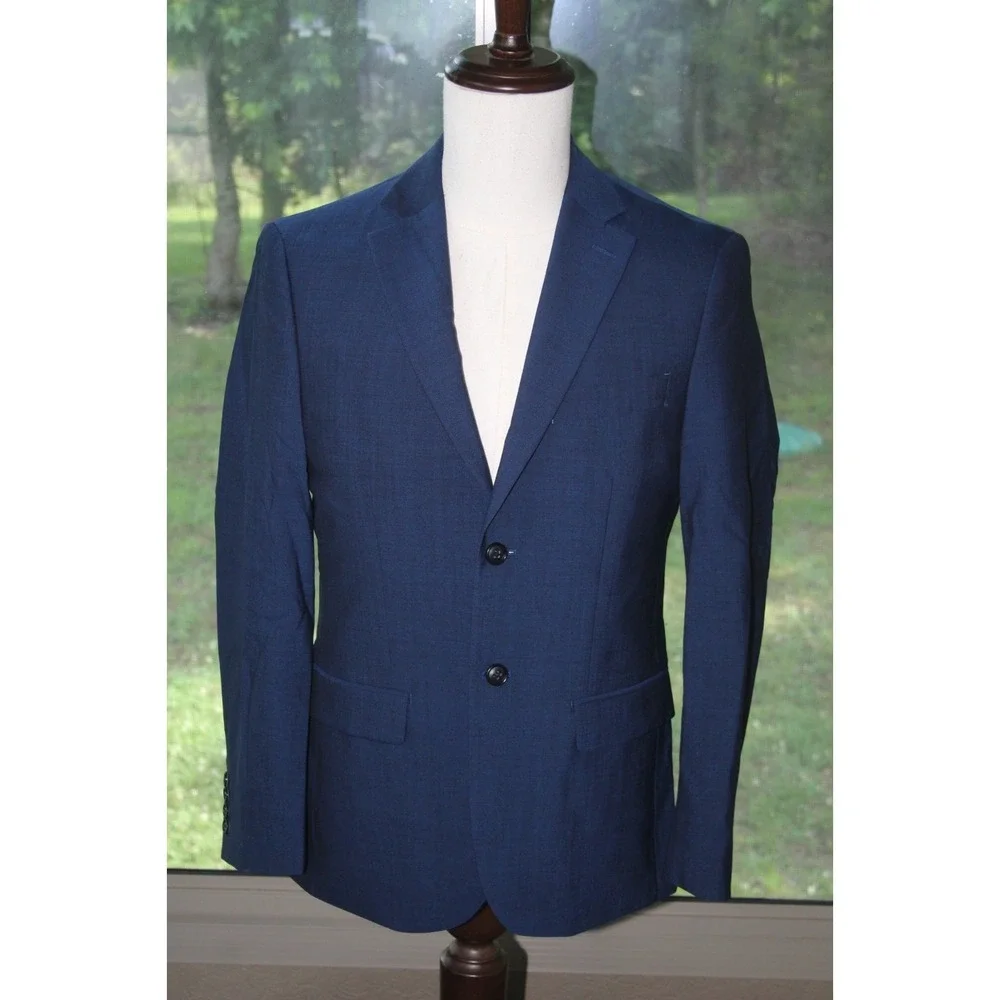 JOHN VARVATOS USA 36S Royal Blue Blazer Jacket 2 Button 2 Vent